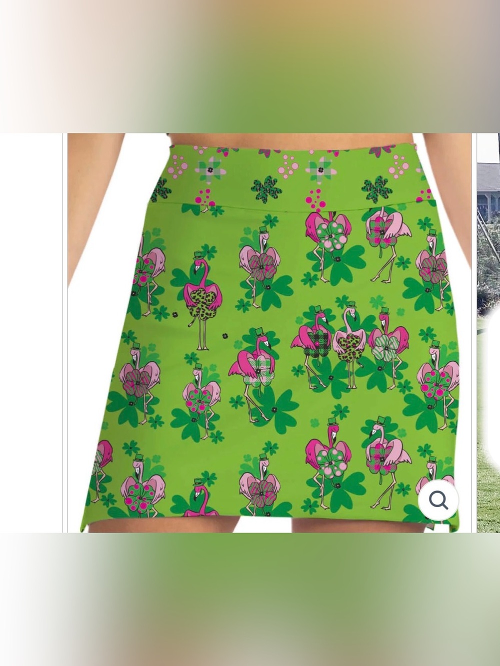 Skort Obsession ST. PADDY'S FLAMINGOS GREEN SKORT